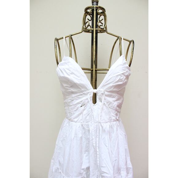 Ulla Johnson Phoebe White Cutout Keyhole Tiered Tie Maxi Dress Size 4 - Picture 3 of 6